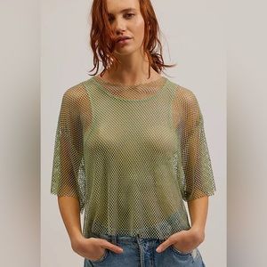 New, Free People Filter Finish Bodysuit, M $178.00 Color Mountain Green SOLD-OUT